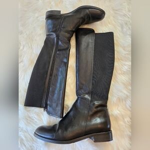 Migliorini Made In Italy7.5 Black Leather Knee-High Heeled Boots